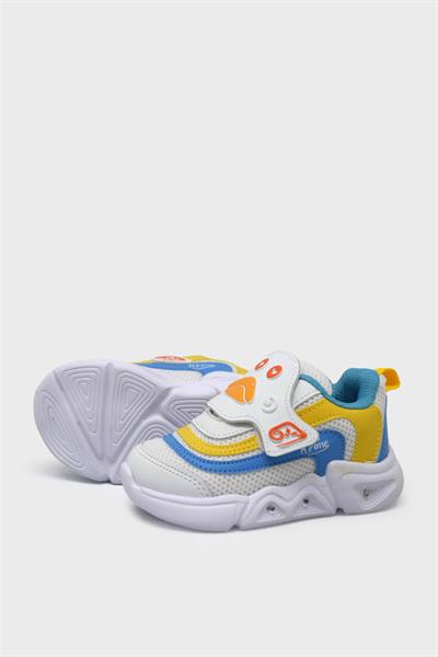 Mp Unisex Çocuk Cırtlı Spor Ayakkabı Beyaz Mavi MP-3229