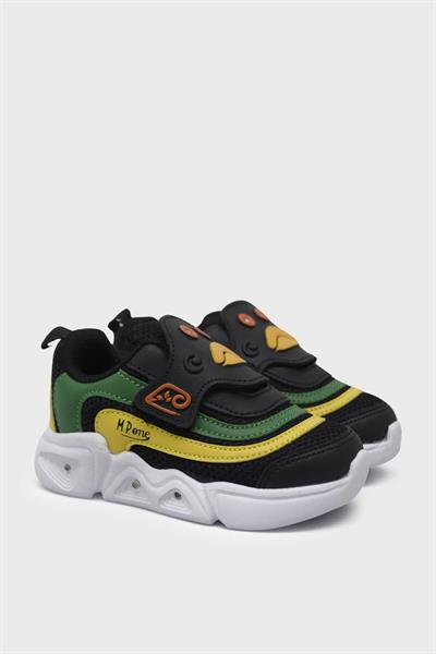 Mp Unisex Çocuk Cırtlı Spor Ayakkabı Siyah Yeşil MP-3229