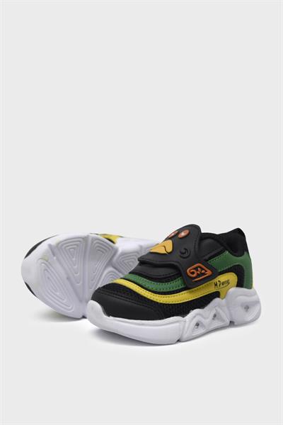 Mp Unisex Çocuk Cırtlı Spor Ayakkabı Siyah Yeşil MP-3229