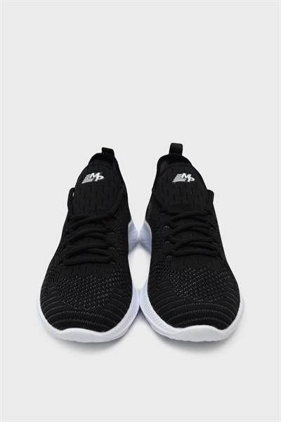 Mp Unisex Yazlık Streçli Spor Ayakkabı Siyah Beyaz MP-1501
