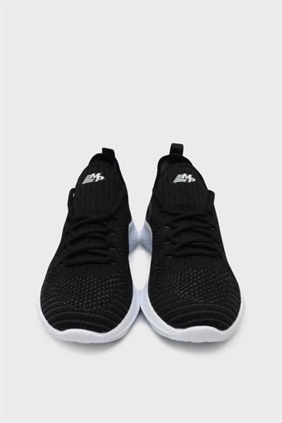 Mp Unisex Yazlık Streçli Spor Ayakkabı Siyah Beyaz MP-1501
