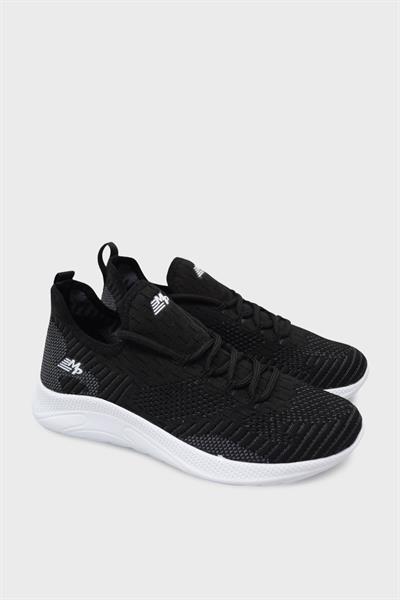 Mp Unisex Yazlık Streçli Spor Ayakkabı Siyah Beyaz MP-1501