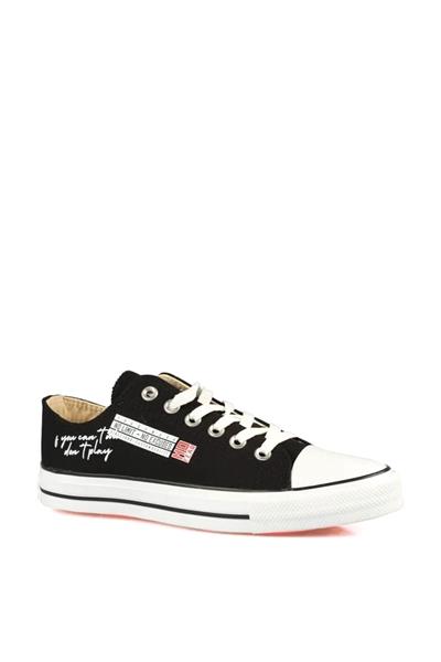 No Fear Unisex Yarım Converse Spor Ayakkabı Siyah Beyaz NFR-1079