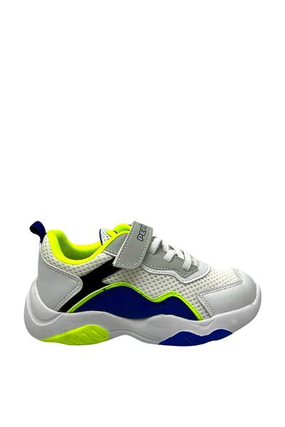 Pepino Erkek Çocuk Cırtlı Spor Ayakkabı Beyaz Sarı P-1439