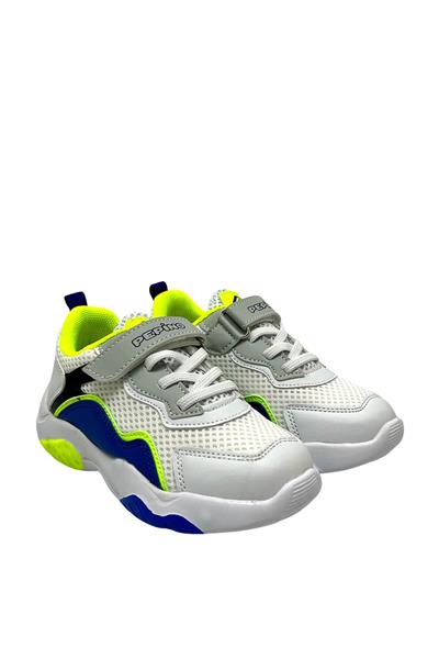 Pepino Erkek Çocuk Cırtlı Spor Ayakkabı Beyaz Sarı P-1439