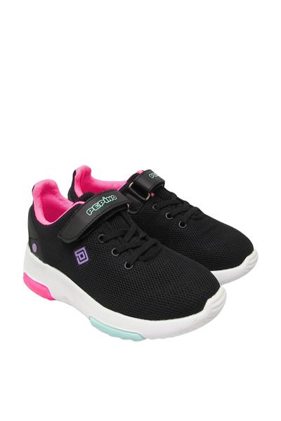 Pepino Kız Çocuk Cırtlı Fileli Spor Ayakkabı Siyah Fuşya P-412