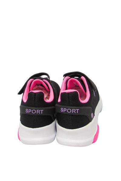 Pepino Kız Çocuk Cırtlı Fileli Spor Ayakkabı Siyah Fuşya P-412