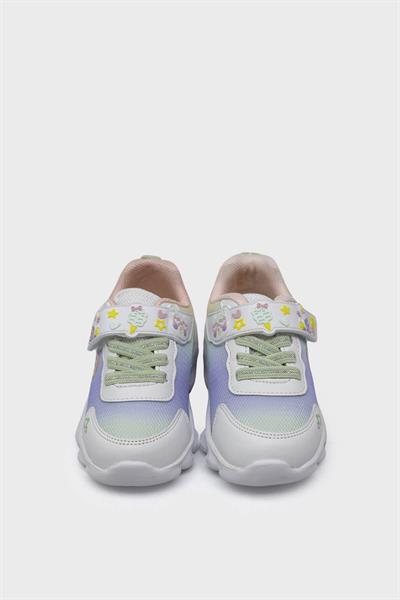 Pepino Kız Çocuk Cırtlı Işıklı Spor Ayakkabı Beyaz P-1415