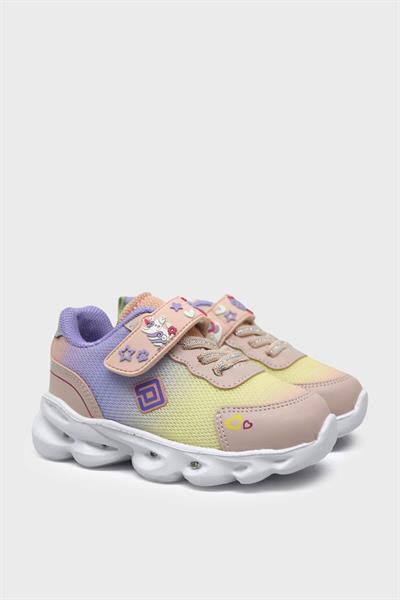 Pepino Kız Çocuk Cırtlı Işıklı Spor Ayakkabı Pudra P-1415