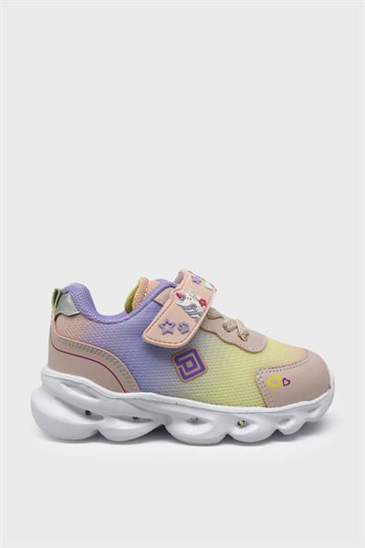 Pepino Kız Çocuk Cırtlı Işıklı Spor Ayakkabı Pudra P-1415