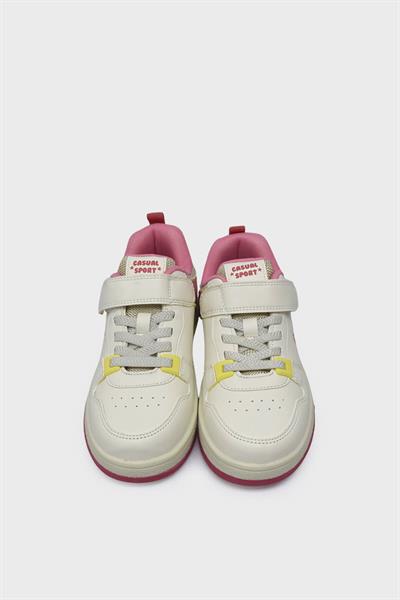 Pepino Kız Çocuk Cırtlı Spor Ayakkabı Krem P-1763
