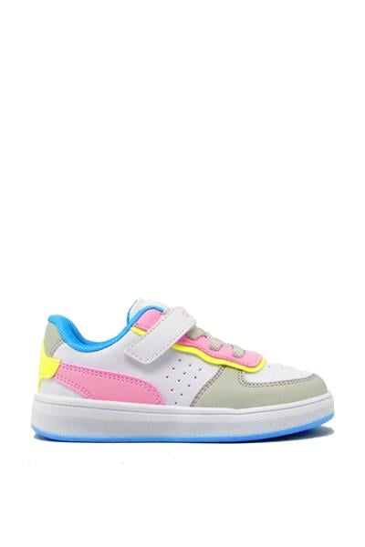 Pepino Kız Çocuk Cırtlı Spor Ayakkabı Beyaz Pembe P-964