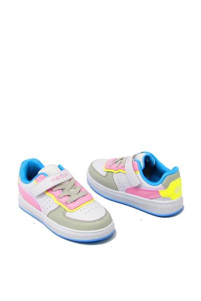 Pepino Kız Çocuk Cırtlı Spor Ayakkabı Beyaz Pembe P-964