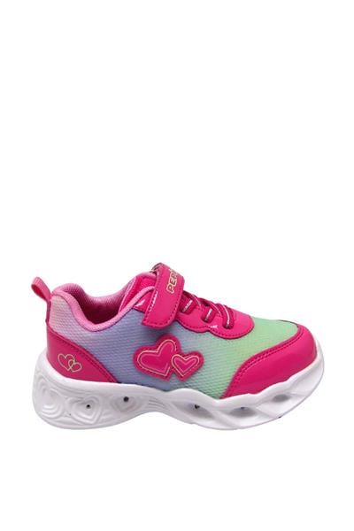 Pepino Kız Çocuk Cırtlı Spor Ayakkabı Fuşya P-955