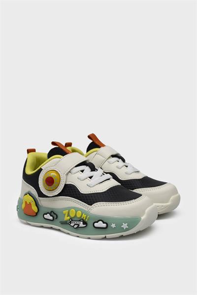 Pepino Kız Çocuk Cırtlı Spor Ayakkabı Siyah Krem P-1739