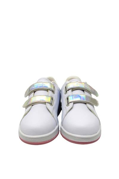 Pepino Kız Çocuk Cırtlı Spor Ayakkabı Beyaz Gri Pembe P-206