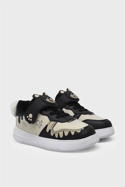 Pepino Kız Çocuk Cırtlı Spor Ayakkabı Siyah Krem P-1722