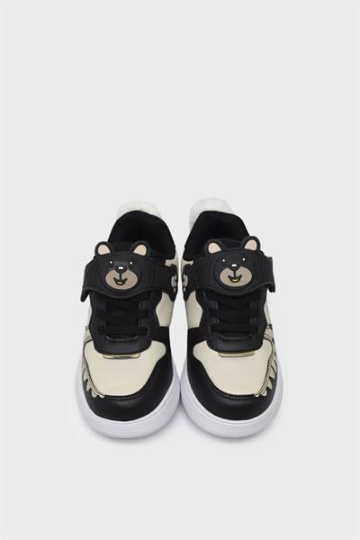 Pepino Kız Çocuk Cırtlı Spor Ayakkabı Siyah Krem P-1722