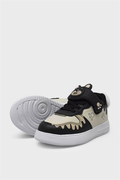 Pepino Kız Çocuk Cırtlı Spor Ayakkabı Siyah Krem P-1722