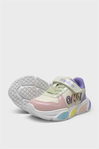Pepino Kız Çocuk Işıklı Spor Ayakkabı Krem Pudra P-1761