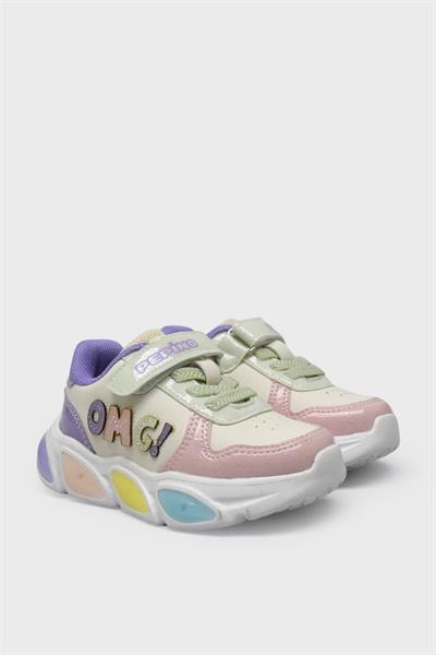 Pepino Kız Çocuk Işıklı Spor Ayakkabı Krem Pudra P-1761