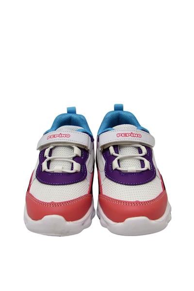 Pepino Kız Çocuk Işıklı Spor Ayakkabı Beyaz Pembe P-1253