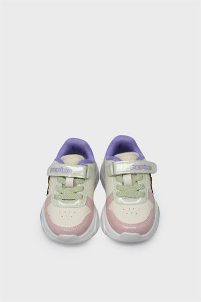 Pepino Kız Çocuk Işıklı Spor Ayakkabı Krem Pudra P-1761