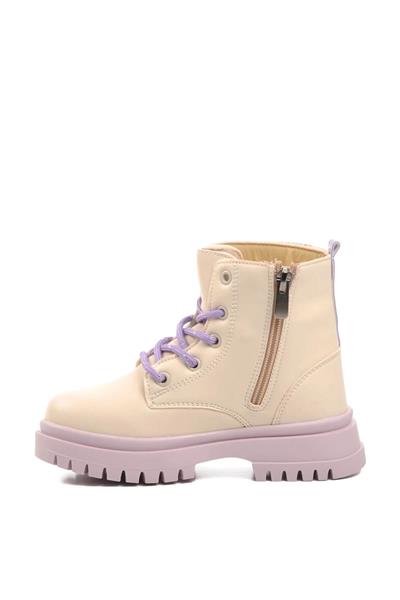 Pepino Kız Çocuk Yıldız Desenli Bot Bej Lila P-1525