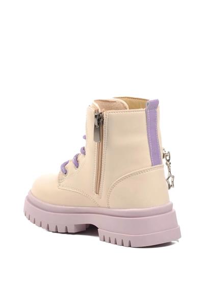 Pepino Kız Çocuk Yıldız Desenli Bot Bej Lila P-1525
