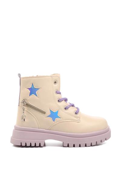 Pepino Kız Çocuk Yıldız Desenli Bot Bej Lila P-1525