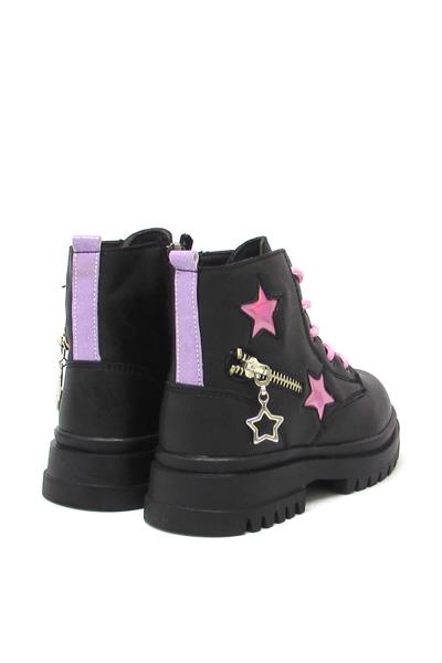 Pepino Kız Çocuk Yıldız Desenli Bot Siyah P-1525