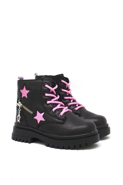 Pepino Kız Çocuk Yıldız Desenli Bot Siyah P-1525