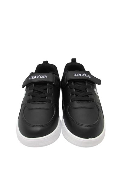 Pepino Unisex Çocuk Cırt Bantlı Spor Ayakkabı Siyah Beyaz P-1302