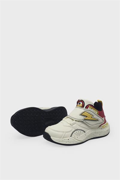 Pepino Unisex Çocuk Cırtlı Basket Ayakkabısı Krem Kırmızı P-1828