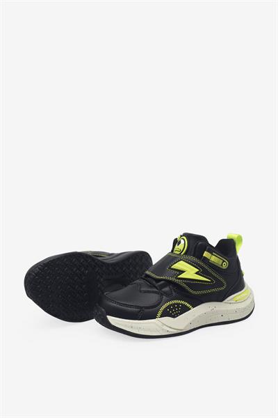 Pepino Unisex Çocuk Cırtlı Basket Ayakkabısı Siyah Sarı P-1828