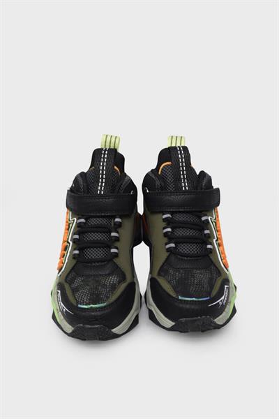 Pepino Unisex Çocuk Cırtlı Outdoor Ayakkabı Siyah Turuncu P-1846