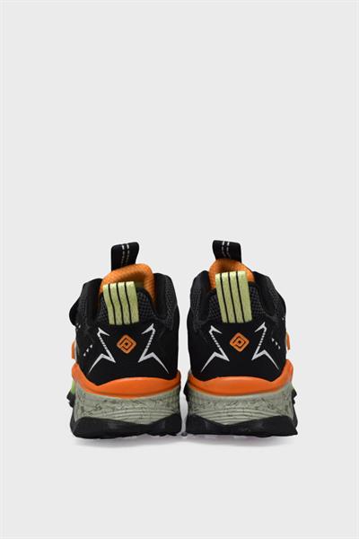 Pepino Unisex Çocuk Cırtlı Outdoor Ayakkabı Siyah Turuncu P-1846