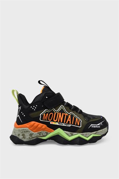 Pepino Unisex Çocuk Cırtlı Outdoor Ayakkabı Siyah Turuncu P-1846