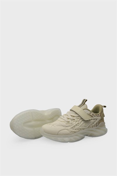 Pepino Unisex Çocuk Cırtlı Sneaker Krem P-2242