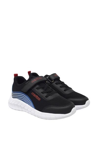 Pepino Unisex Çocuk Cırtlı Sneakers Spor Ayakkabı Siyah Kırmızı P-1423