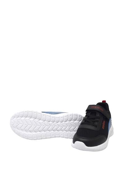 Pepino Unisex Çocuk Cırtlı Sneakers Spor Ayakkabı Siyah Kırmızı P-1423