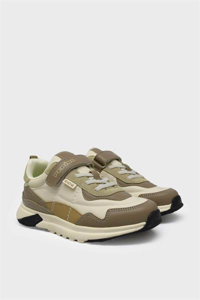 Pepino Unisex Çocuk Cırtlı Spor Ayakkabı Vizon Krem P-1798