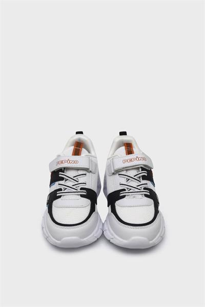 Pepino Unisex Çocuk Cırtlı Spor Ayakkabı Beyaz Turuncu P-1432