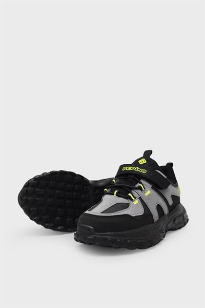Pepino Unisex Çocuk Cırtlı Spor Ayakkabı Siyah Füme P-1734