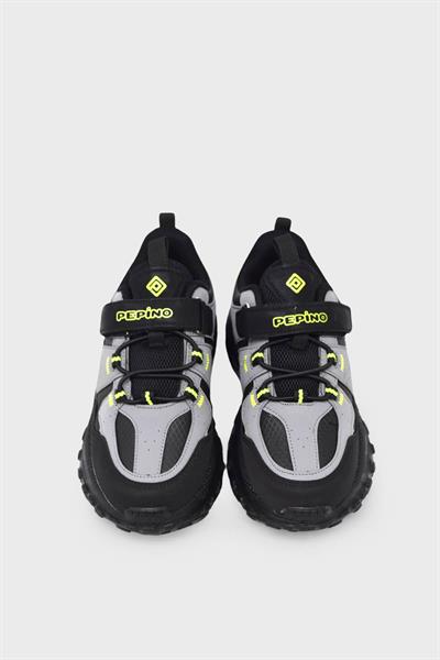 Pepino Unisex Çocuk Cırtlı Spor Ayakkabı Siyah Füme P-1734