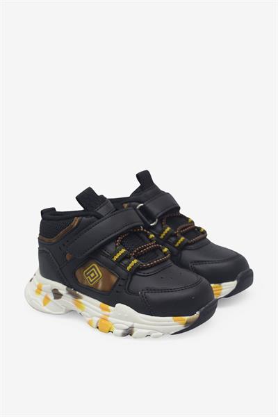 Pepino Unisex Çocuk Cırtlı Spor Ayakkabı Siyah Kahve P-2063