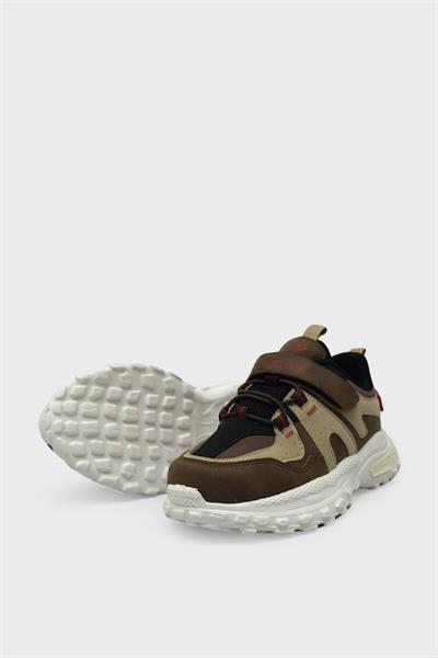 Pepino Unisex Çocuk Cırtlı Spor Ayakkabı Vizon Kahve P-1734