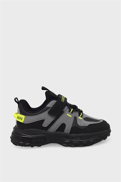 Pepino Unisex Çocuk Cırtlı Spor Ayakkabı Siyah Füme P-1734