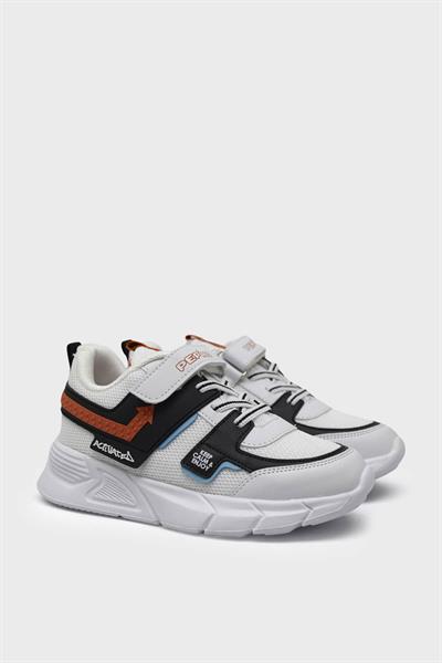 Pepino Unisex Çocuk Cırtlı Spor Ayakkabı Beyaz Turuncu P-1432