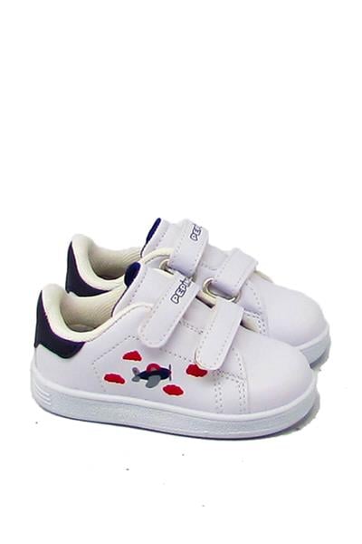 Pepino Unisex Çocuk Cırtlı Spor Ayakkabı Beyaz Lacivert P-206